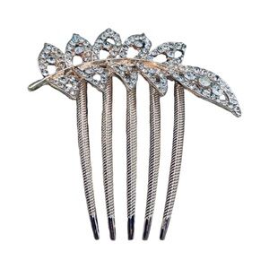 Elegant Gold Hair Comb with Rhinestones